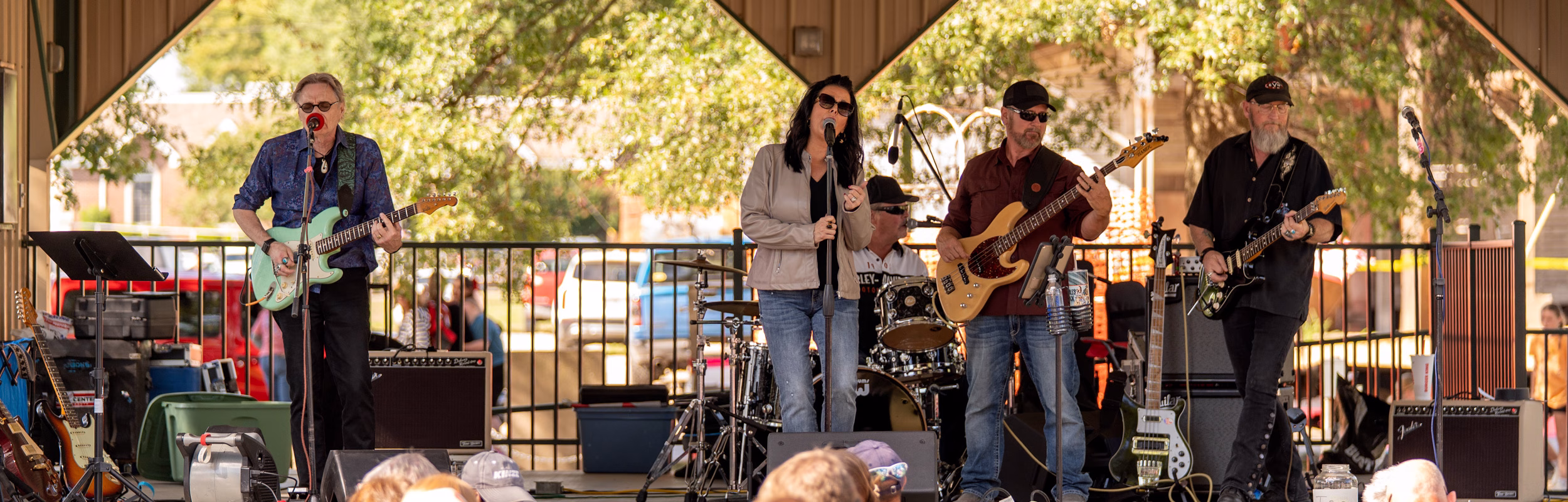 A band playing live music band at Dale Fall Fest