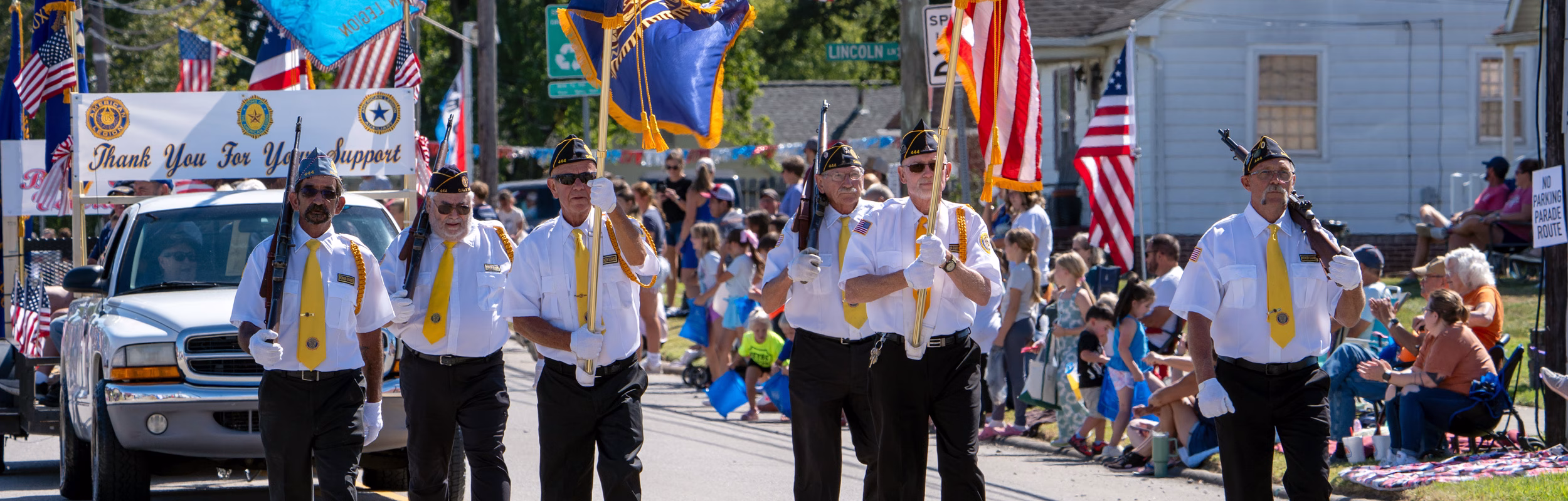 Veterans marching at Dale Fall Fest